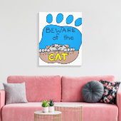 Let op de kat canvas afdruk (Insitu (Woonkamer))