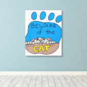 Let op de kat canvas afdruk (Insitu (Houten vloer))