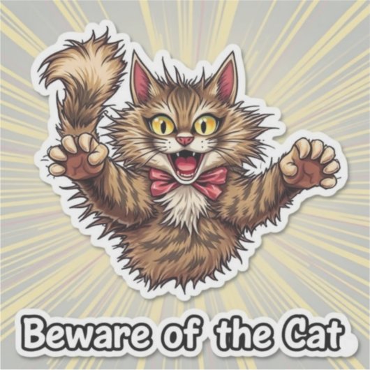 Let op de kat sticker (Voorkant)