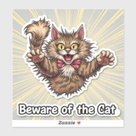 Let op de kat sticker