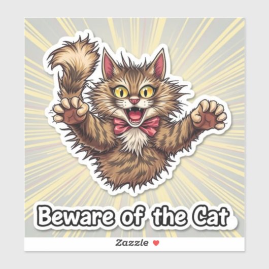 Let op de kat sticker (Vel)
