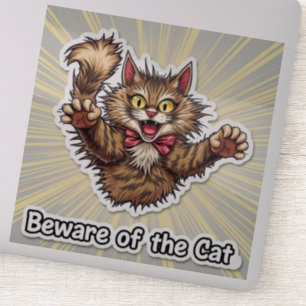 Let op de kat sticker