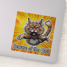Let op de kat sticker