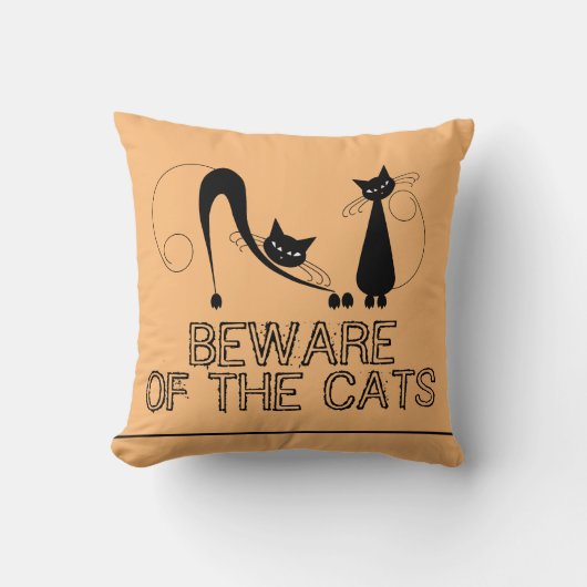 Let op de katten, Elegant Black Cat Kussen (Voorkant)