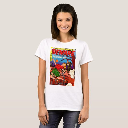 Let op de koppelingshand t-shirt (Voorkant volledig)