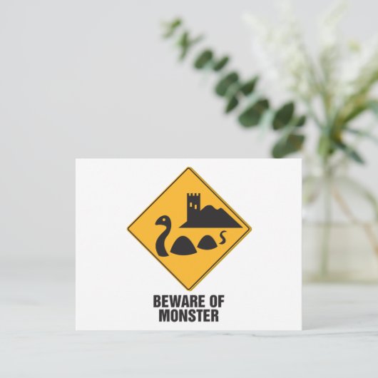 Let op de losse ness Monster Briefkaart (Staand voorkant)