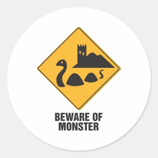 Let op de losse ness Monster Ronde Sticker (Voorkant)