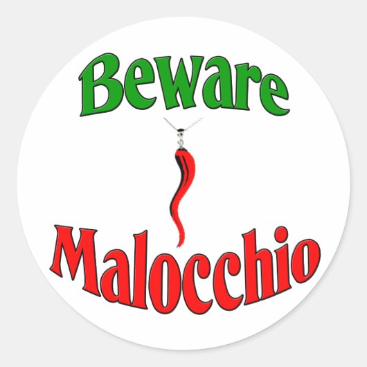 Let op de malocchio (boze oog) ronde sticker (Voorkant)