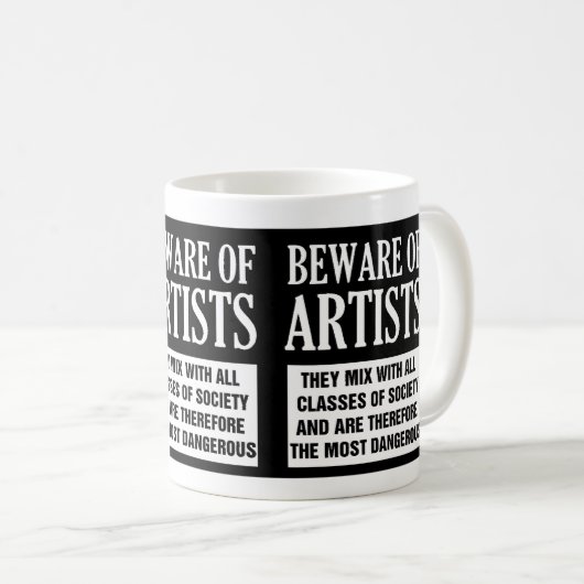 Let op de Mok van kunstenaars (Voorkant rechts)