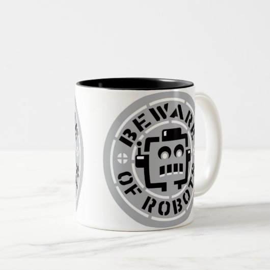 Let op de Mok van robots (Voorkant rechts)