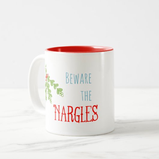 Let op de Nargles-Mok Tweekleurige Koffiemok (Voorkant links)