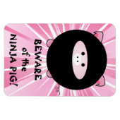Let op de Ninja-pik op roze Magneet (Horizontaal)