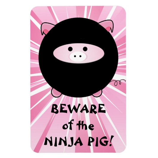 Let op de Ninja-pik op roze Magneet (Verticaal)