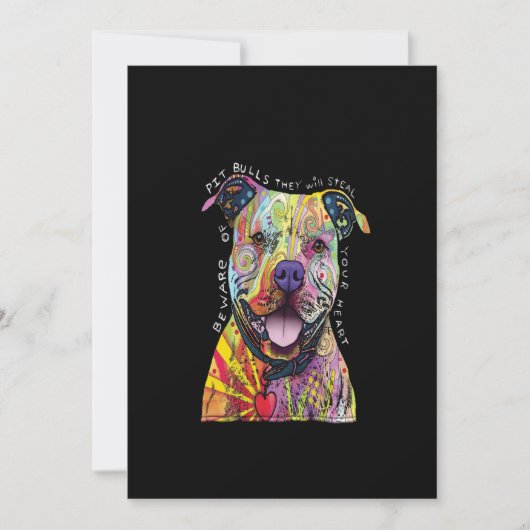 Let op de Pitbull-honden die ze je hart stelen. Bedankkaart (Voorkant)