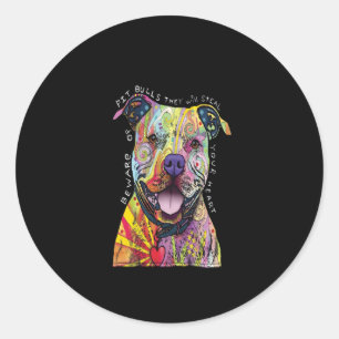 Let op de Pitbull-honden die ze je hart stelen. Ronde Sticker