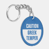 Let op de Sleutelhanger van de Griekse Temper (Voorkant Links)
