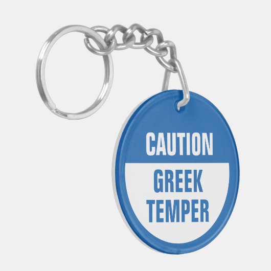 Let op de Sleutelhanger van de Griekse Temper (Voorkant Links)