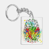 Let op de Sleutelhanger van uw gedemte acrylbrein (Voorkant Links)