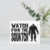 Let op de SQUATCH! Briefkaart (Staand voorkant)