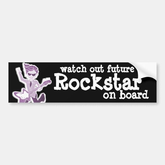 "Let op de toekomst van Rockstar aan boord" auto-s Bumpersticker (Voorkant)