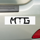 Let op de tussenruimte bumpersticker (Op auto)