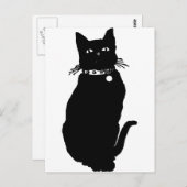 Let op de zwarte kat briefkaart (Voorkant / Achterkant)
