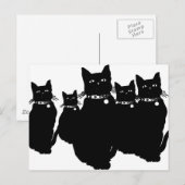 Let op de zwarte kat briefkaart (Voorkant / Achterkant)