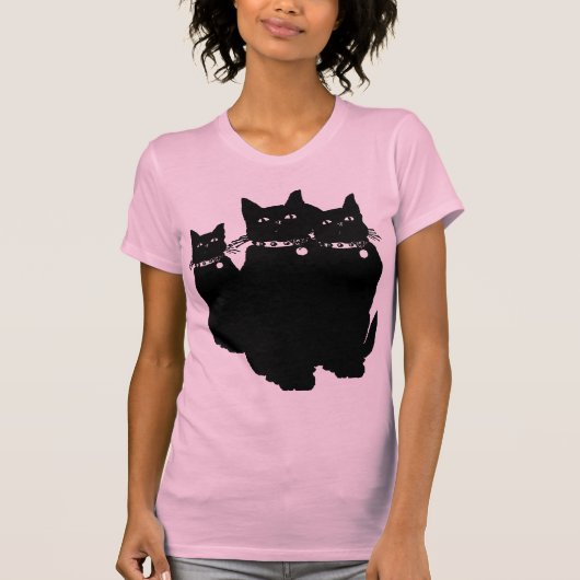 Let op de zwarte kat t-shirt (Voorkant)