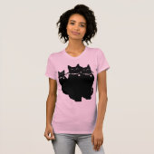 Let op de zwarte kat t-shirt (Voorkant volledig)