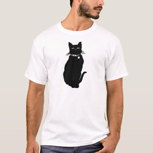Let op de zwarte kat t-shirt (Voorkant)