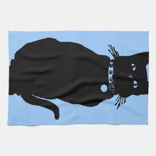 Let op de zwarte kat theedoek (Horizontaal)