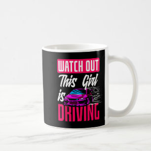 Let Op Deze Meisje Rijden Grappig Nieuw Bestuurder Koffiemok