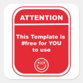 Let op Deze Sjabloon is #free om Cutomize te gebru Vierkante Sticker (Voorkant)