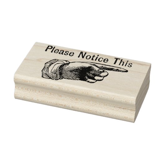 Let op deze wijzende hand rubberstempel (Stempel)