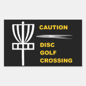 Let op Disc Golf Crossing Sticker (Voorkant)