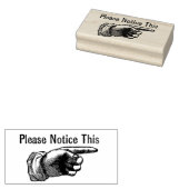 Let op dit -  wijzende hand rubberstempel (Gestempeld)