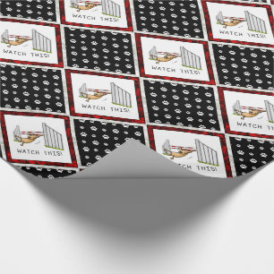 Let op! Dog - behendigheid grappig zwendeltje Cadeaupapier