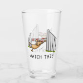 Let op! Dog - behendigheid grappig zwendeltje Glas (Achterkant)