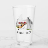 Let op! Dog - behendigheid grappig zwendeltje Glas (Voorkant)