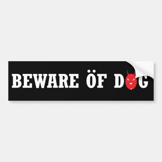 Let op: Dog bumper sticker (Voorkant)