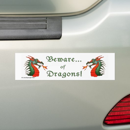 Let op Dragons Bumpersticker (Op auto)