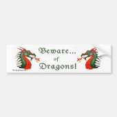 Let op Dragons Bumpersticker (Voorkant)