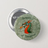 Let op Dragons Stone Green Ronde Button 5,7 Cm (Voorkant /achterkant)
