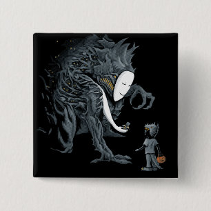 Let op een Trick op Halloween Vierkante Button 5,1 Cm