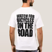 Let op fietsen op de weg t-shirt (Achterkant)
