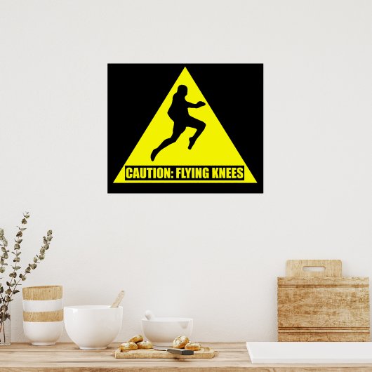 Let op: Flying Knees MMA/ Muay Thai Poster (Keuken)