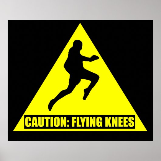 Let op: Flying Knees MMA/ Muay Thai Poster (Voorkant)