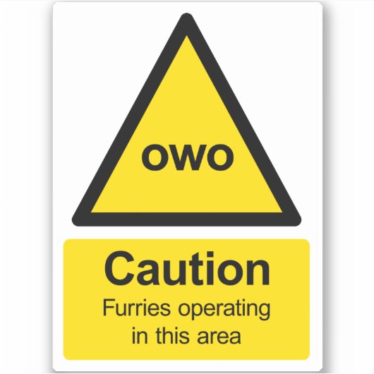 Let op Furries actief in dit gebied sticker (Voorkant)