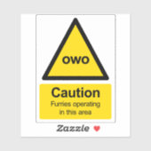 Let op Furries actief in dit gebied sticker (Vel)