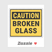 Let op gebroken glas sticker (Vel)